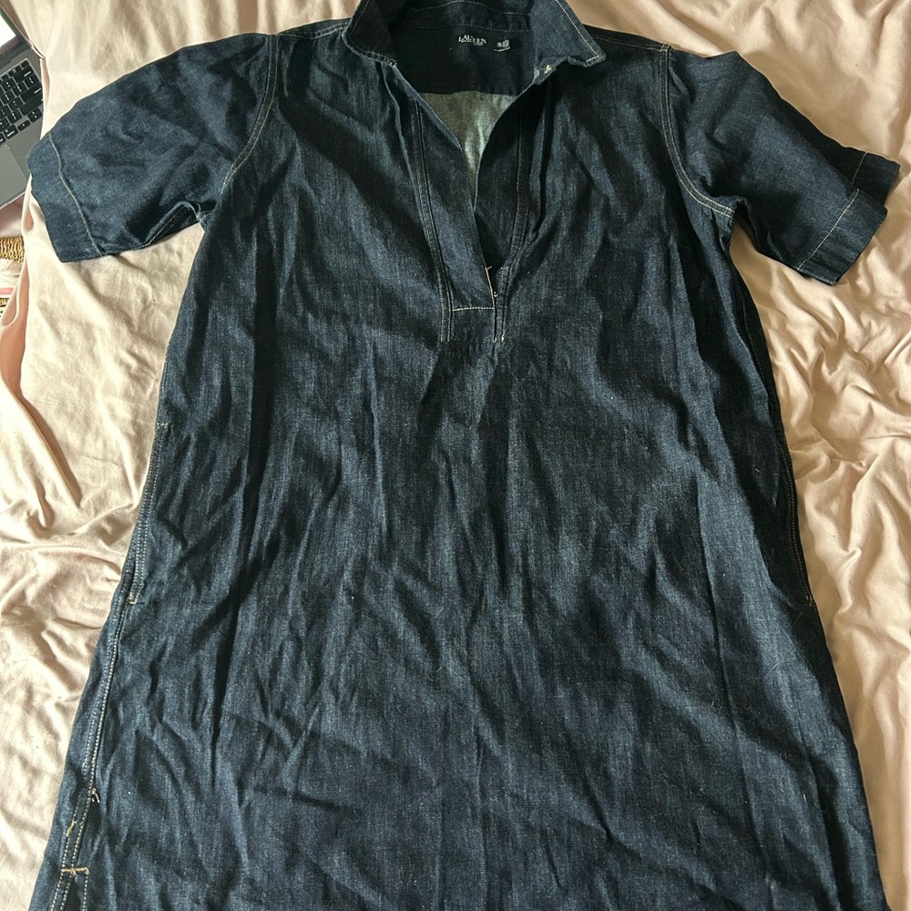 Ralph Lauren Navy Denim Button Down Dress